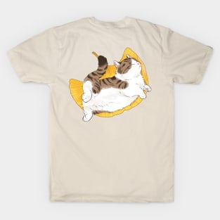 Dragon Li cat sleep on a leaf T-Shirt